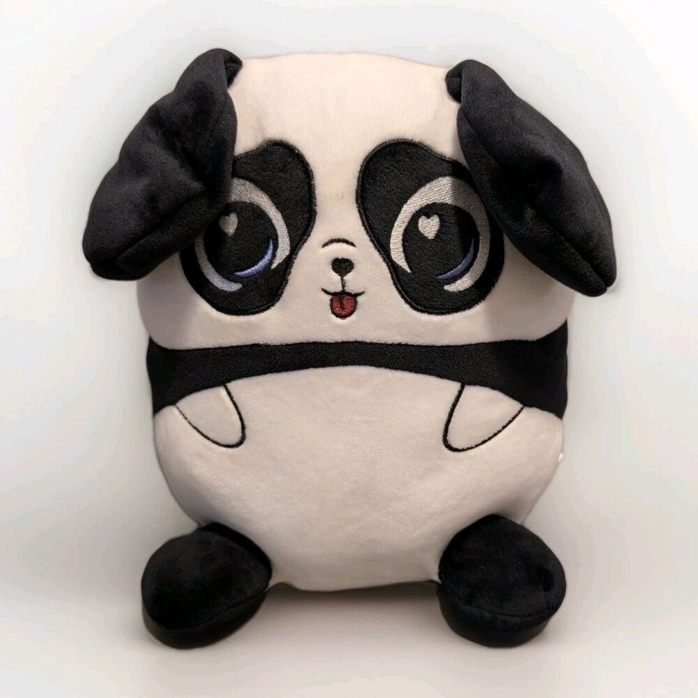 Flipeez Panda Dog Plush Stuffed Animal Ear Flap Hat Toy Moves When Feet Squeezed